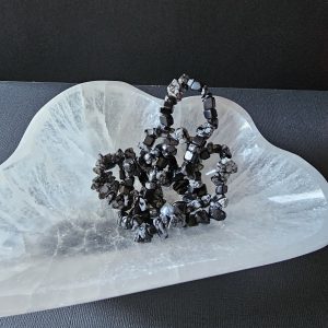Snowflake Obsidian Chip Bracelet