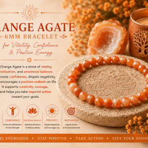 Orange Agate 6mm Bracelet